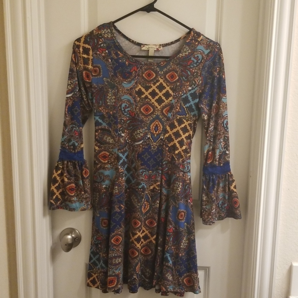 Skater style bell sleeve dress